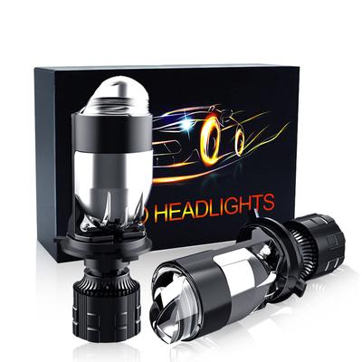 H4 Bi LED čočky Projektorový světlomet 6000K Duální projektorová čočka Autožárovky 160W Dálkové potkávací světlo Automobilové motocyklové lampy s turboventilátorem