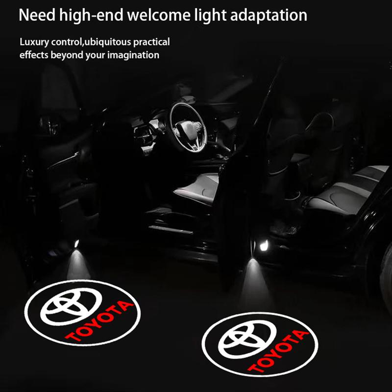 2026 Hot For Toyota Hub Caps 2Pcs LED Car Door Projector Logo Welcome Light Accessories For Toyota 86 Mirai Supra Prado Alphard