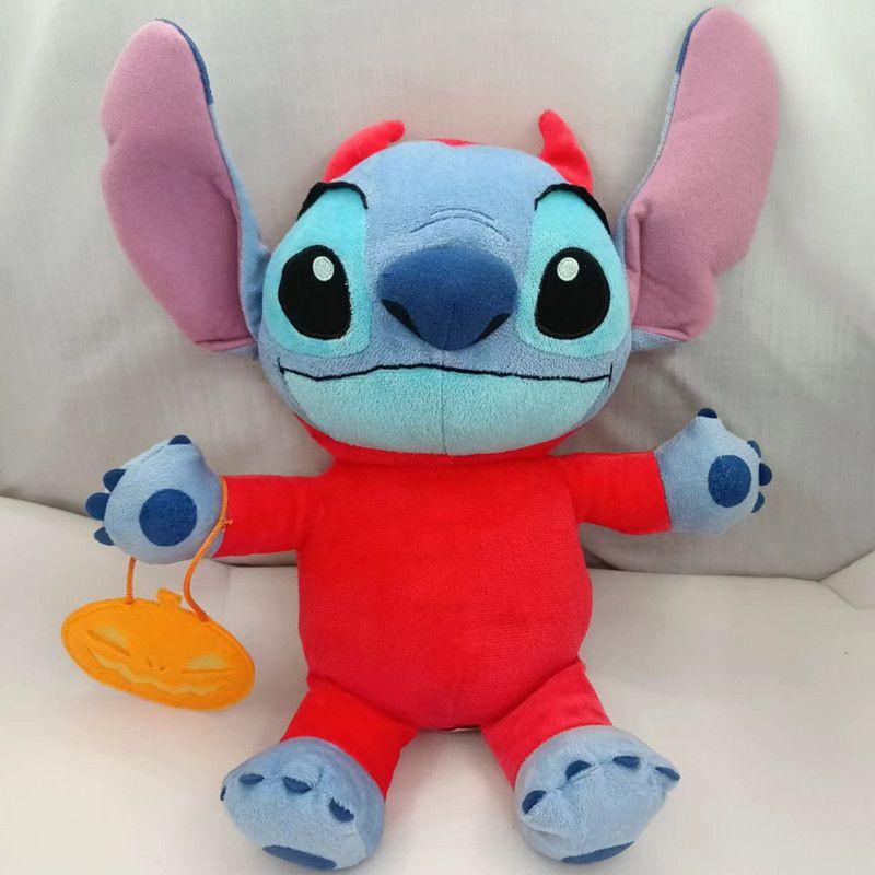 Soft Short Plush Snoopy Halloween Pumpkin Doll With Skull And Stitch Design