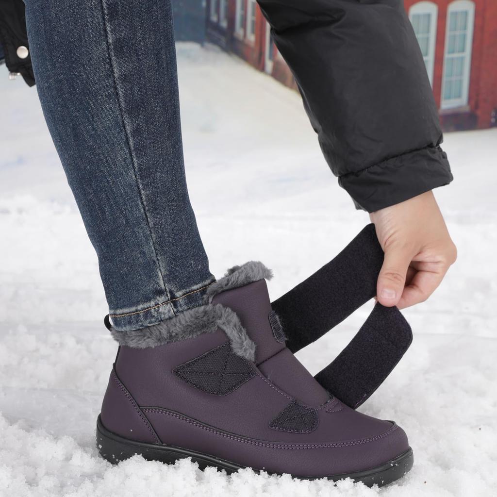 Eagsouni Snow Velcro Winter High Bunion and 5E Boots, Closure, Boots, Roomy, Wide, Instep, Support, Men's Women's, Lightweight, Non-Slip,