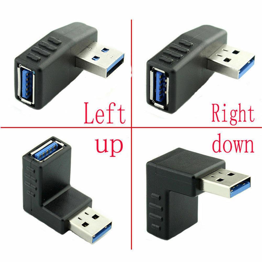 USB Adapter Left Bend Male To Female 3.0 Elbow Data 90 Female Male Cable A Degree To Computer H J5O8