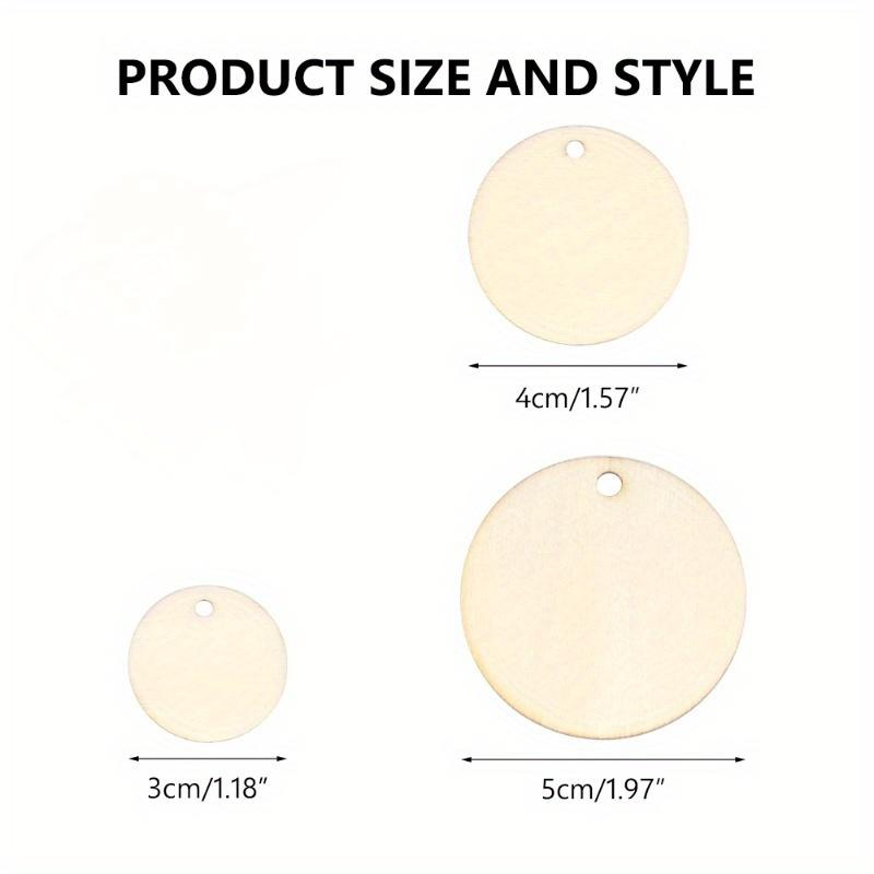 300 ks 3/4/5 cm kulaté balení Dřevěné 2 cm 3 cm 4 cm 5 cm Kruhy Přírodní disky Prázdné Cedule Řemesla Svatba Dárek Štítek Visací štítek Karty