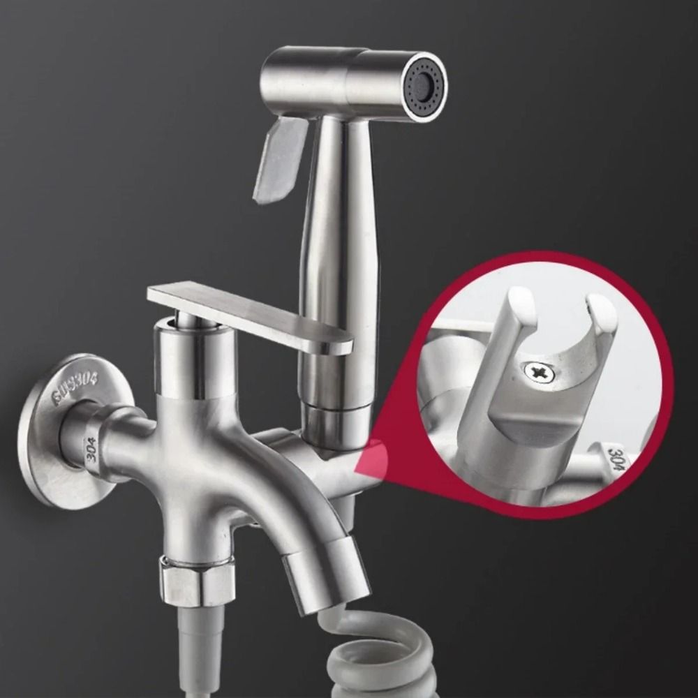 G1/2 Interface Bathroom Showerhead Set 1 In 2 Out Two Way One-Key Stop Handheld Shower Hand High Pressure Easy To Install