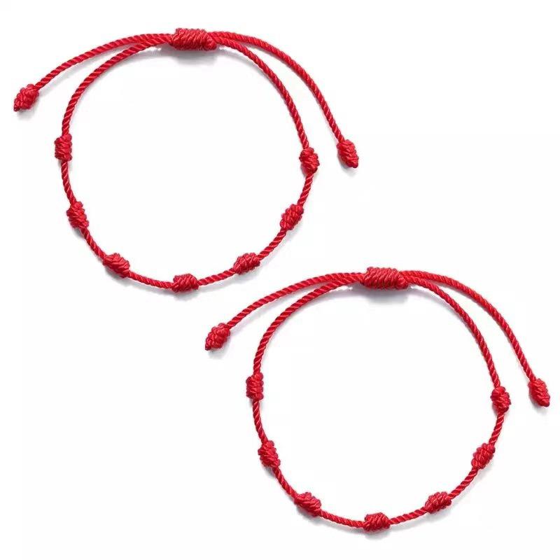 7-Knot Handmade Adjustable Lucky Bracelet for Couples and Friends