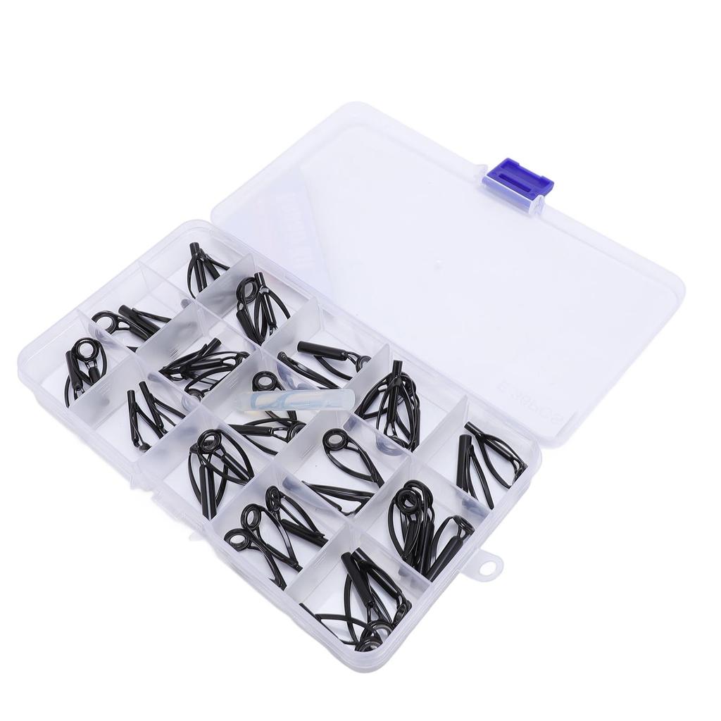 36pcs Fishing Rod Tip Repair Kit Ceramic Rings Stainless Steel Guide Eye Guide Tips Fishing Gear Acc