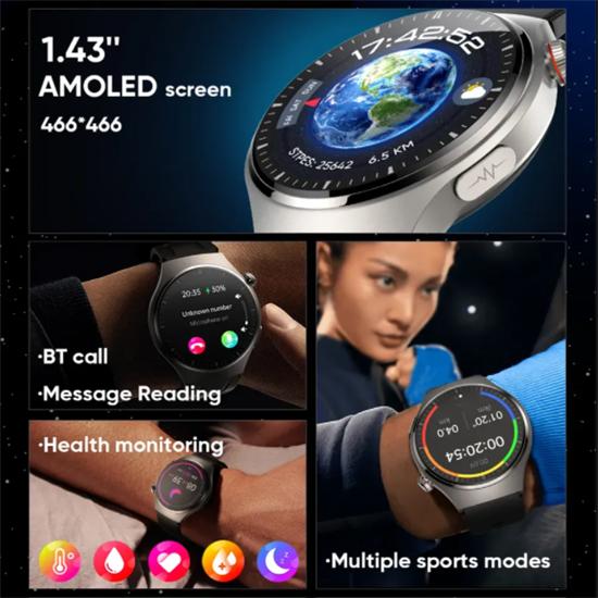SACOSDING Nové chytré hodinky ECG+PPG Bluetooth Volání 466*466 AMOLED 1,43 palcový celodotykový SmartWatch Smartwatch Sportovní hodinky srdeční frekvence pro Android
