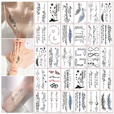 Ten To Toony Tattoo Sticker Tattoo Lettering Henna Pattern 30 Piece Set, 1 Piece, Type A