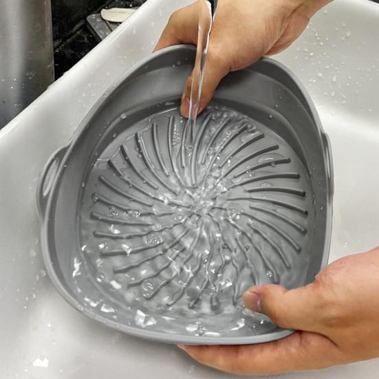 Foldable Air Fryer Silicone Liners Reusable Air Fryer Basket Round/Square Oven Baking Tray for Air Fryer Oven Accessories