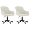 Vidaxl Swivel Dining Chairs, 2 Pcs, Cream, Velvet