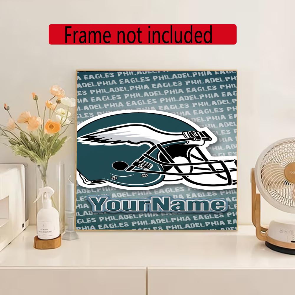 Philadelphia Eagles Personalized Name Diamond Paintings Mosaic Wall Round Diamond Art Painting Kits Embroidery Crystal Accessories Frameless