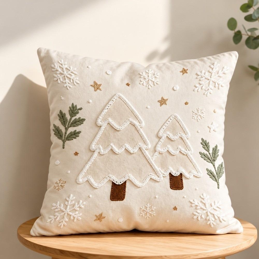 Santa Claus Christmas Pillow Cover Cartoon Print Throw Pillow Case New Cushion Cover  Holiday