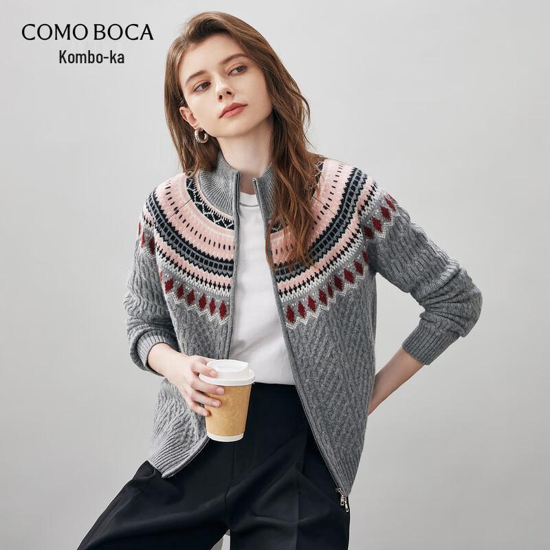 

Women s Fair Isle Jacquard Thickened Wool Cardigan 2XL