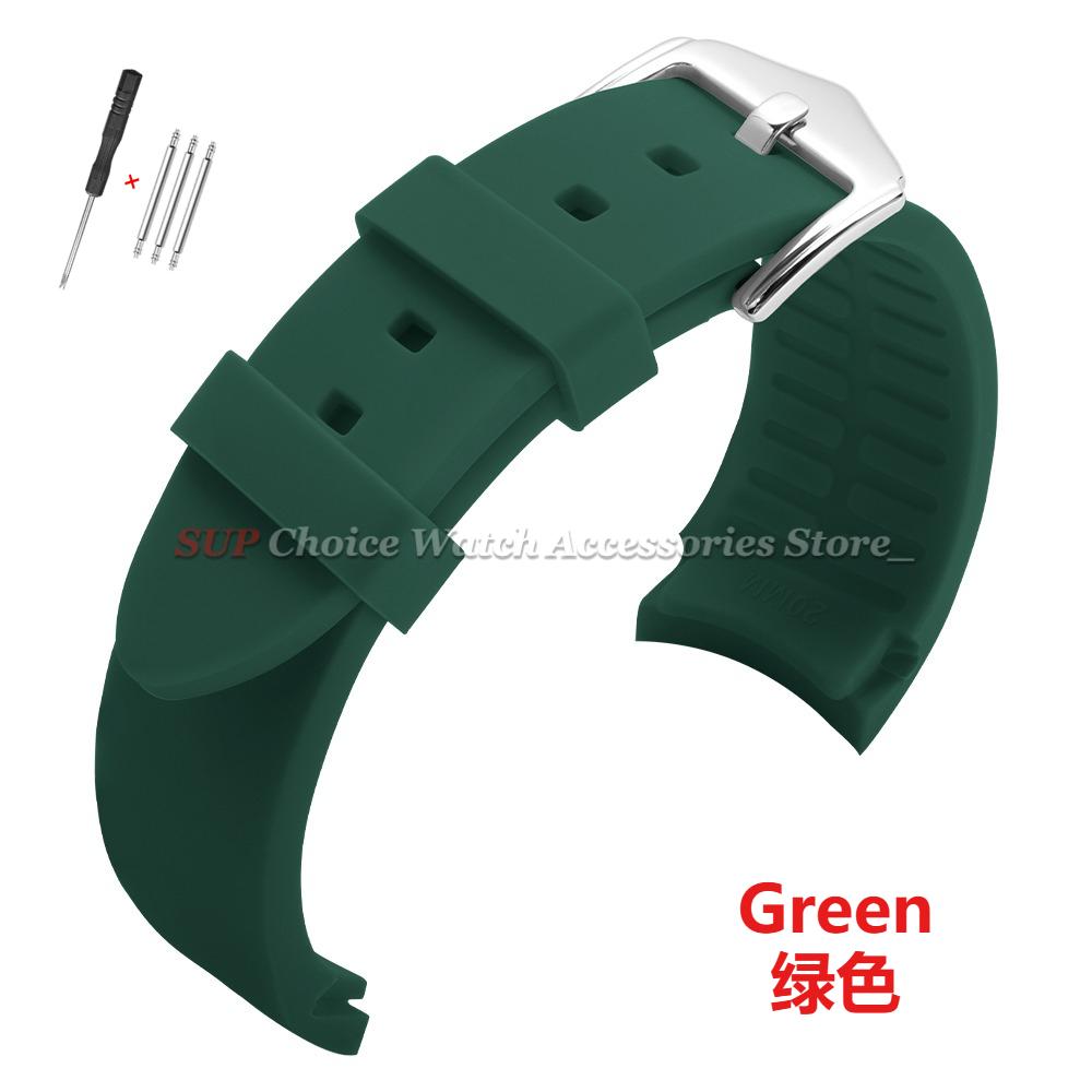 Zakrzywiony Gumowy Pasek do Zegarka 18mm 19mm 20mm 21mm 22mm 24mm Paski do Rolex do Seiko Sporty Nurkowe Miękki Silikonowy Bransoleta Pasek