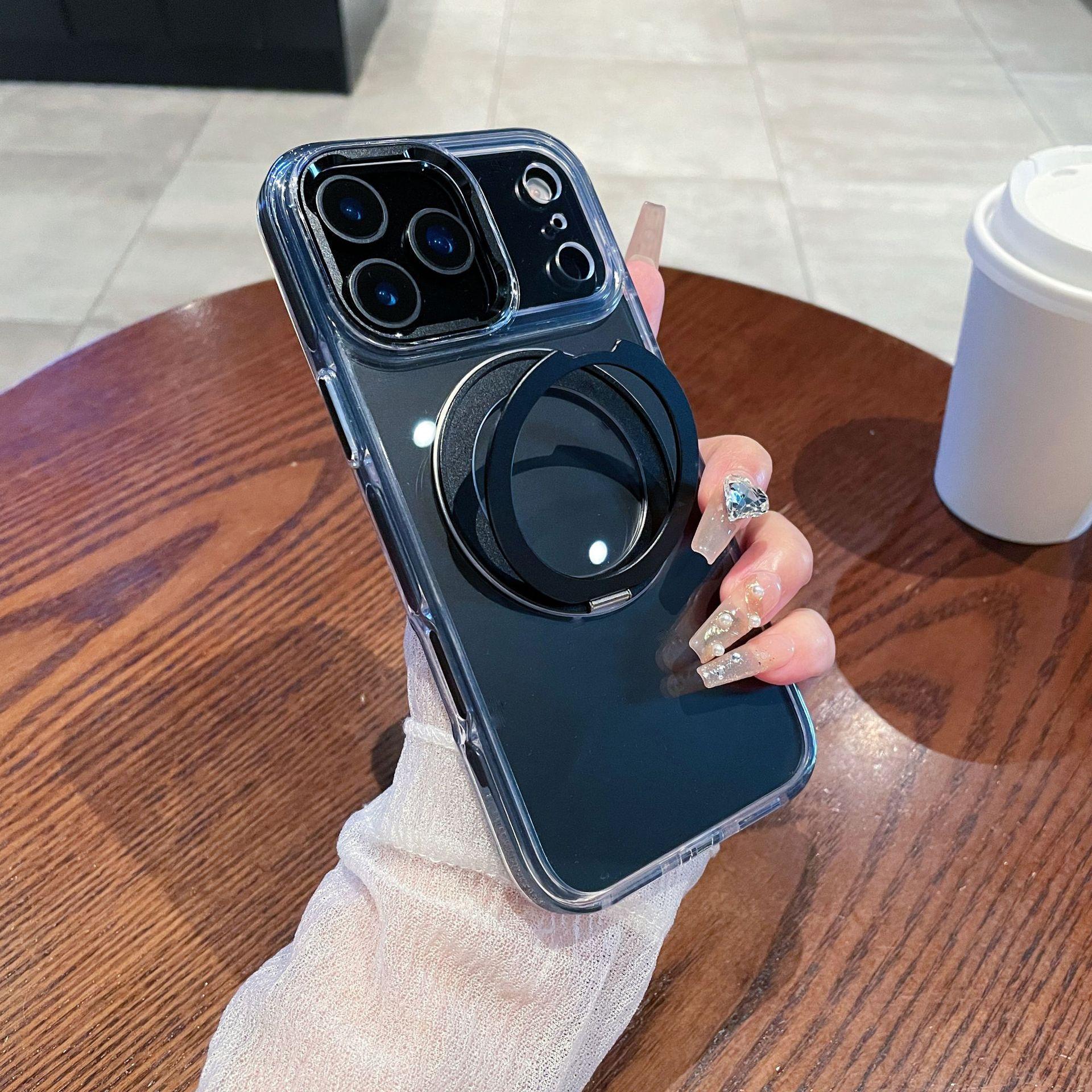 

Ice Crystal Dual Color 360 Degree Rotating Stand Is Suitable for IPhone 17 Promax Phone Case and Apple 16 Magnetic Protective Case iPhone17