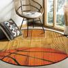 Living Room Bedroom Floor Mats Kids Room Area Rug Basketball Ball Retro Striped Print Round Rug