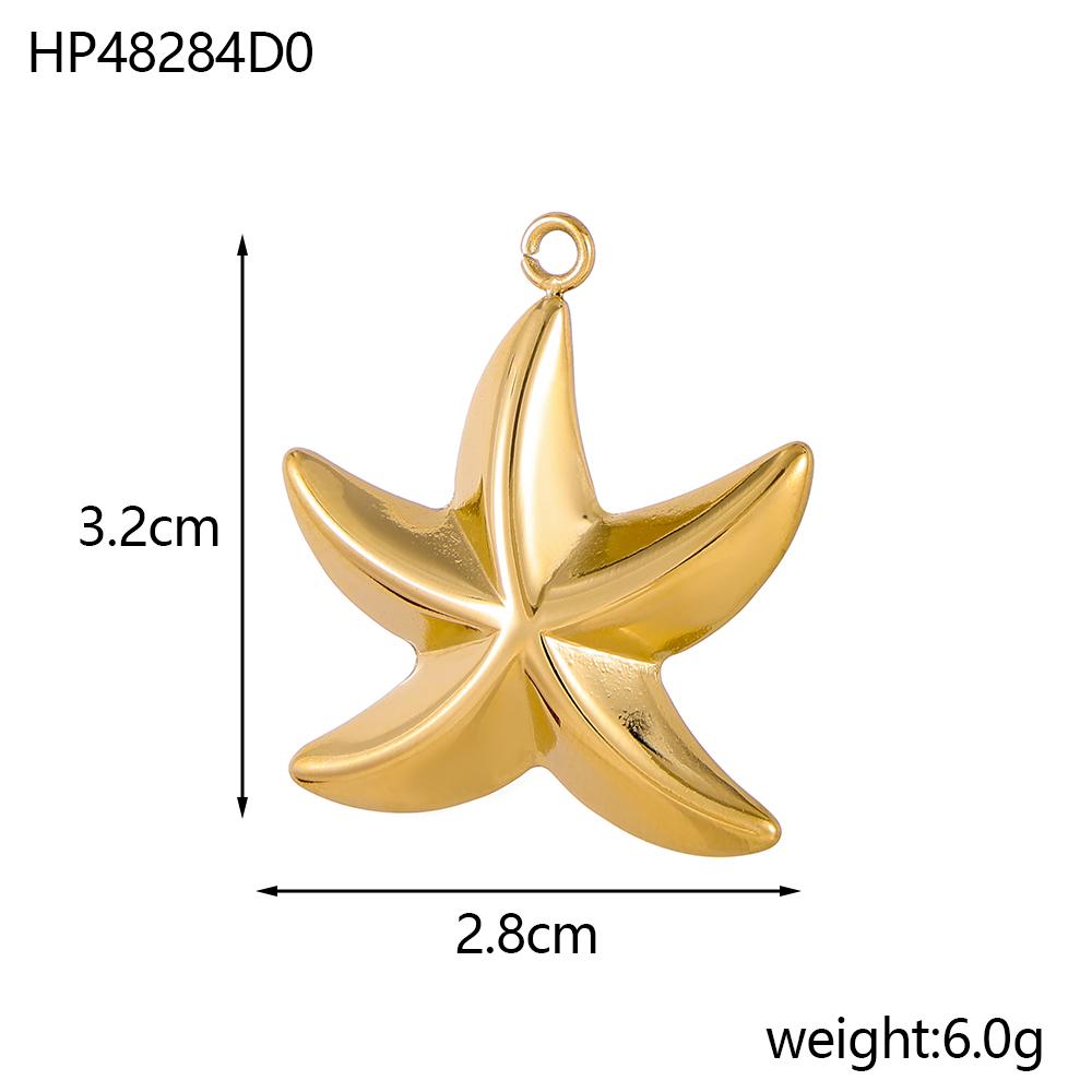 CARLIDANA Vintage Starfish Shell Stainless Steel DIY Fish Tail Versatile Turtle Creative Necklace Accessories Various Styles