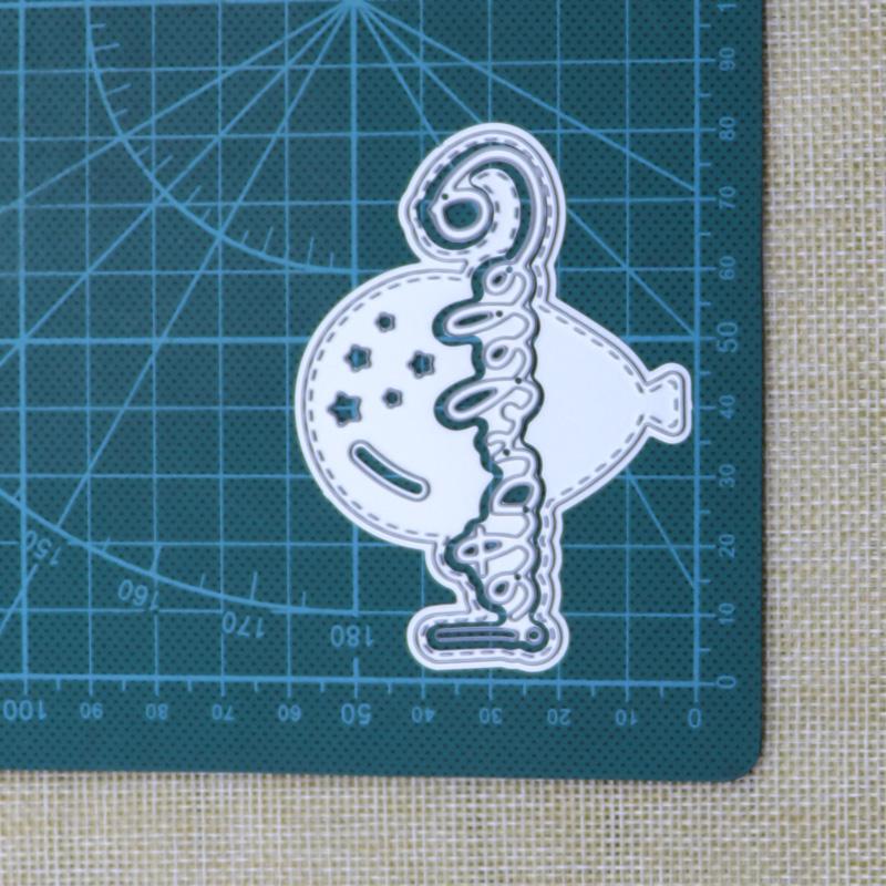 

Металлические вырубные формы Праздничный воздушный шар для декора альбома, открыток, бумажного творчества, DIY скрапбукинга серебряный