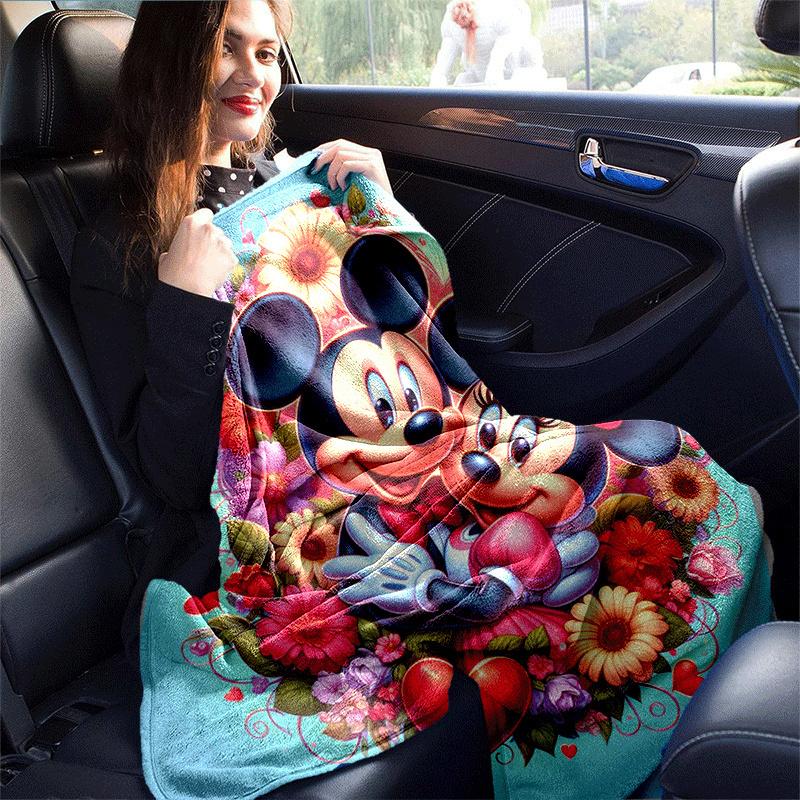 1pc Mickey Printing Blanket - Soft, All-Season Throw for Office Blanket, | Personalized Gift with Adorable Cartoon Design