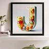 DIY Diamond Painting Round Diamond Winnie and The Letter J Full Diamond Mosaic Home Decoration Painting Cross Stitch Kit