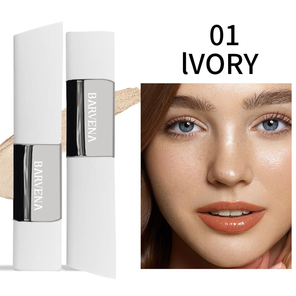 Ivory White 2 In 1 Color Changing Foundation Stick Lightweight Moisturizing Matte Transparent Natural Makeup