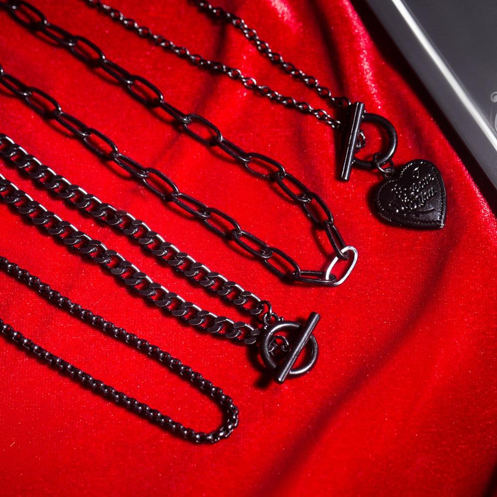 Multilayer Pendant Necklace Set Gothic Dark Hot Cool Neckchain Set New 4 Layer Necklaces  Women