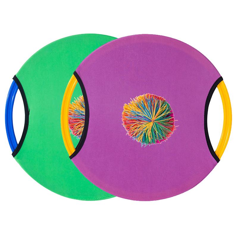 2PCS Outdoor Sports 28CM Flying Disc Trampoline Paddle Ball Game Toss and Catch Parent Child Interactive Sensory Toys Kids Adult