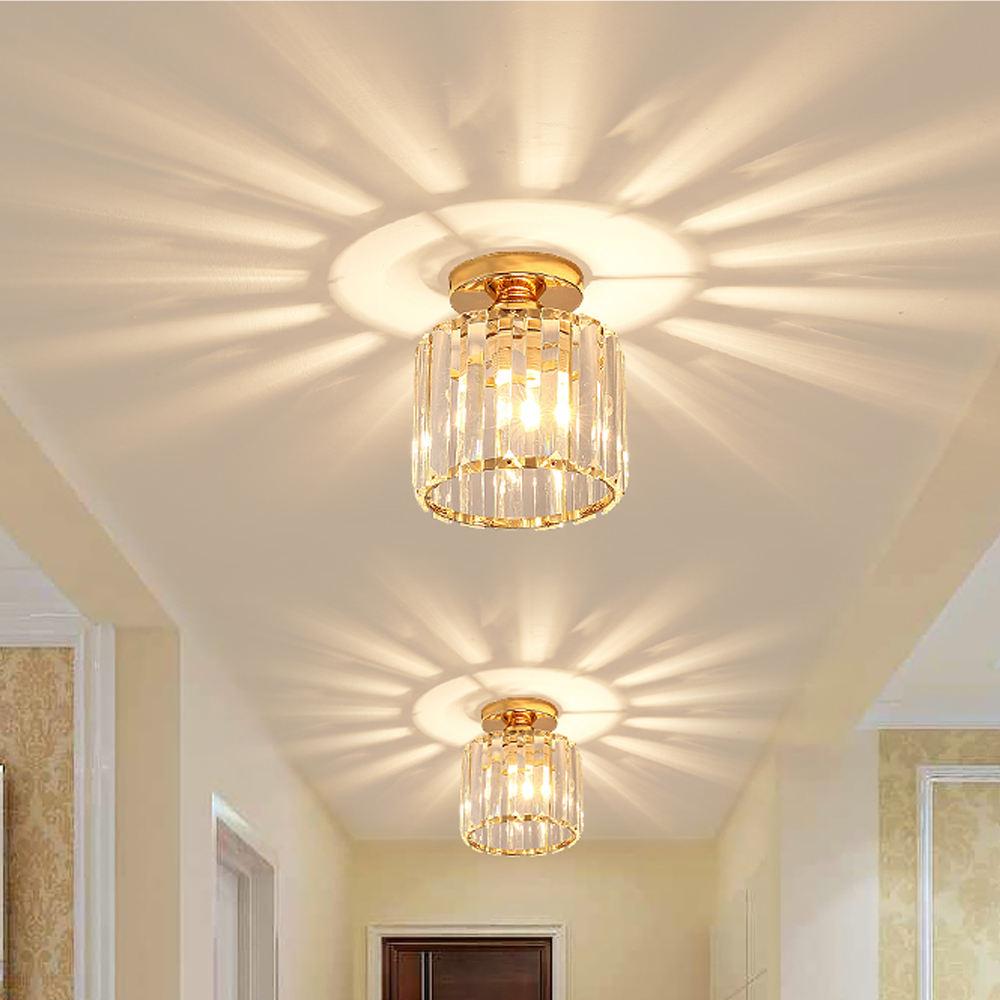 Nordic Modern Simple Led Ceiling Lights Crystal Lampshade Unique Lamp Designs Wall Aisle Corridor Living Room Pendant