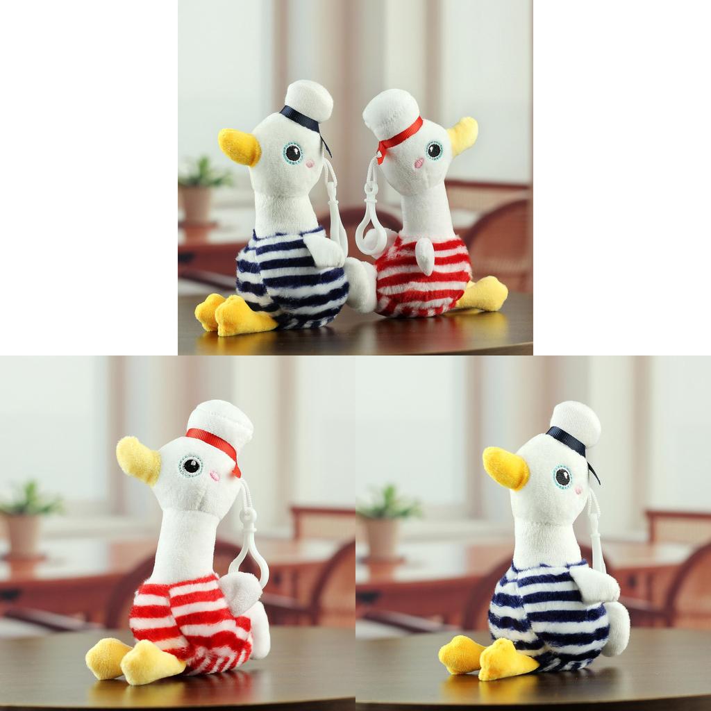 Cute Navy Duck Plush Toy Pendant With Soft Fabric For Backpack Accessories