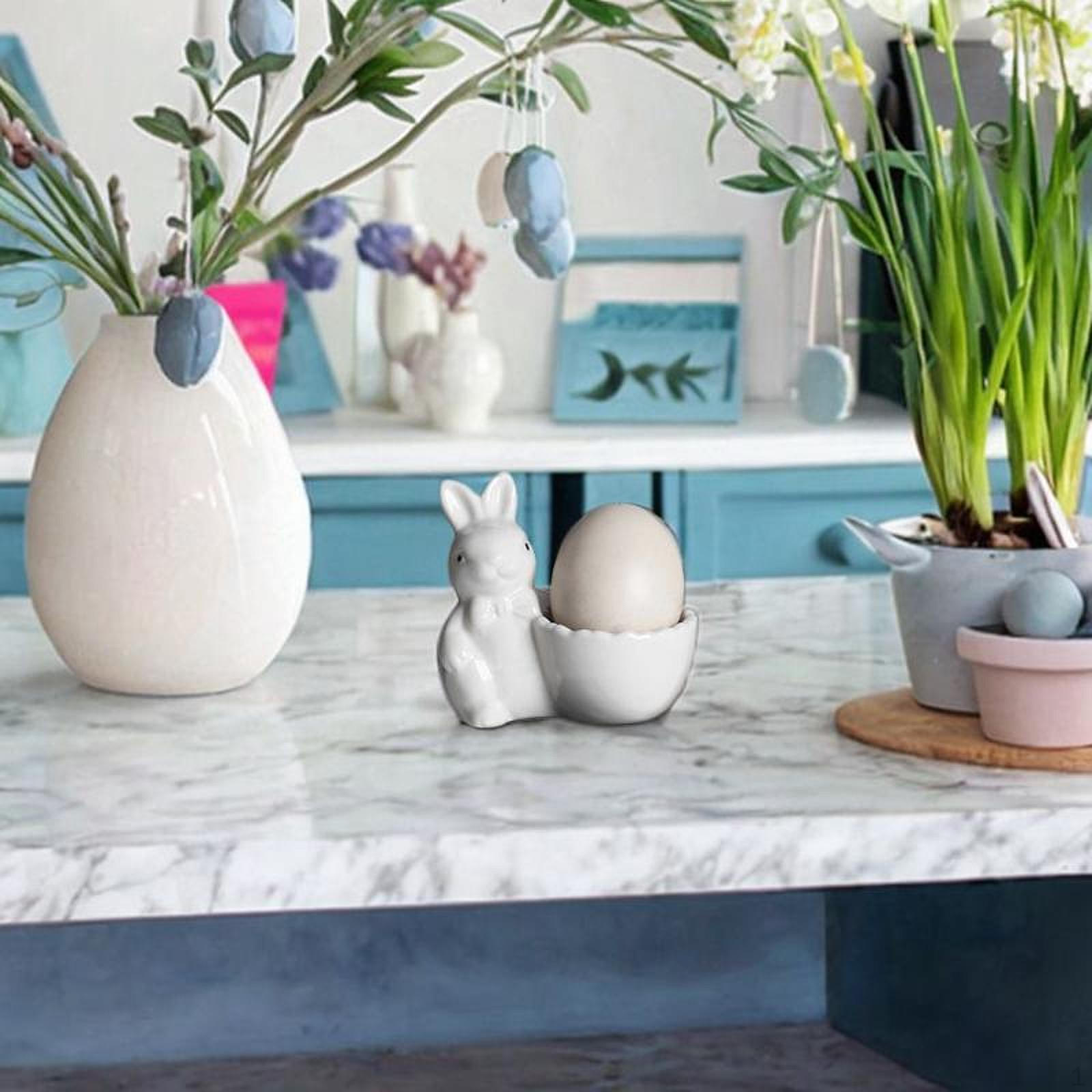 

Ceramic Easter Bunny Egg Cup,Adorable Cute for Soft Boiled Eggs Kitchen Gadget Holder