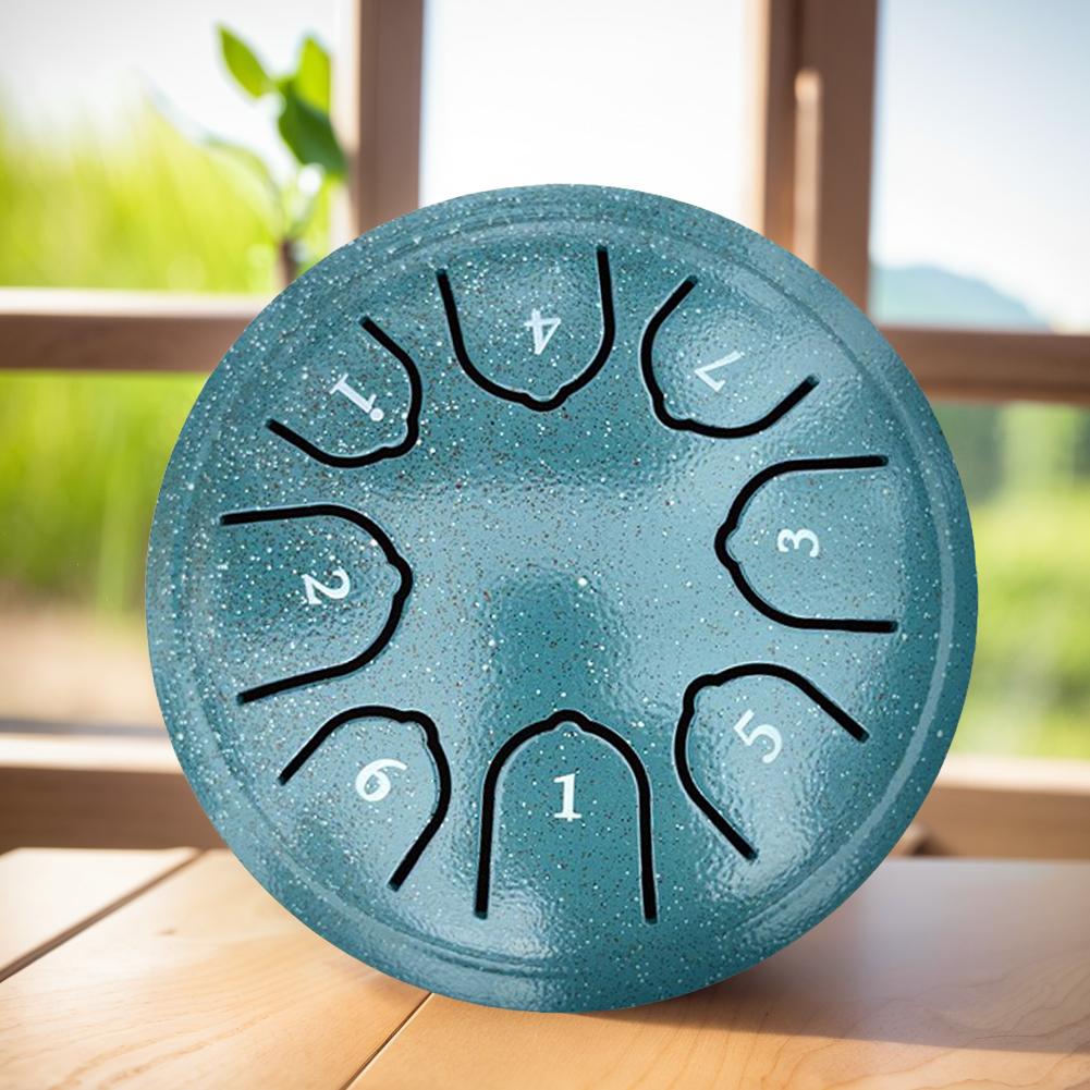 4.5 Inch 8 Notes Steel Tongue Drum with Drum Mallet Music Book Handpan Drum Rain Drum Instrument for Yoga Meditation Unique Gift