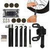 Pompe à Vélo Portable 120PSI 16-en-1 Multifonction Gonfleur de Pneu Kit de Patch de Réparation Pièces de Vélo Noir