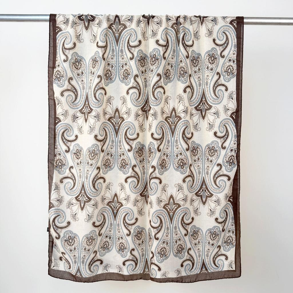 New Cotton and Linen Long Towel Travel Photography with Thin Shawl Fashionable Retro Cashew Flower Printed Long Towel