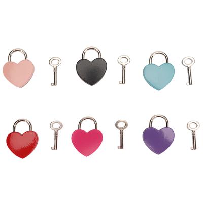 6 Piezas Candados de Corazón Colores Surtidos Aleación de Zinc Multiusos Portátil Candado para Diario con Llaves para