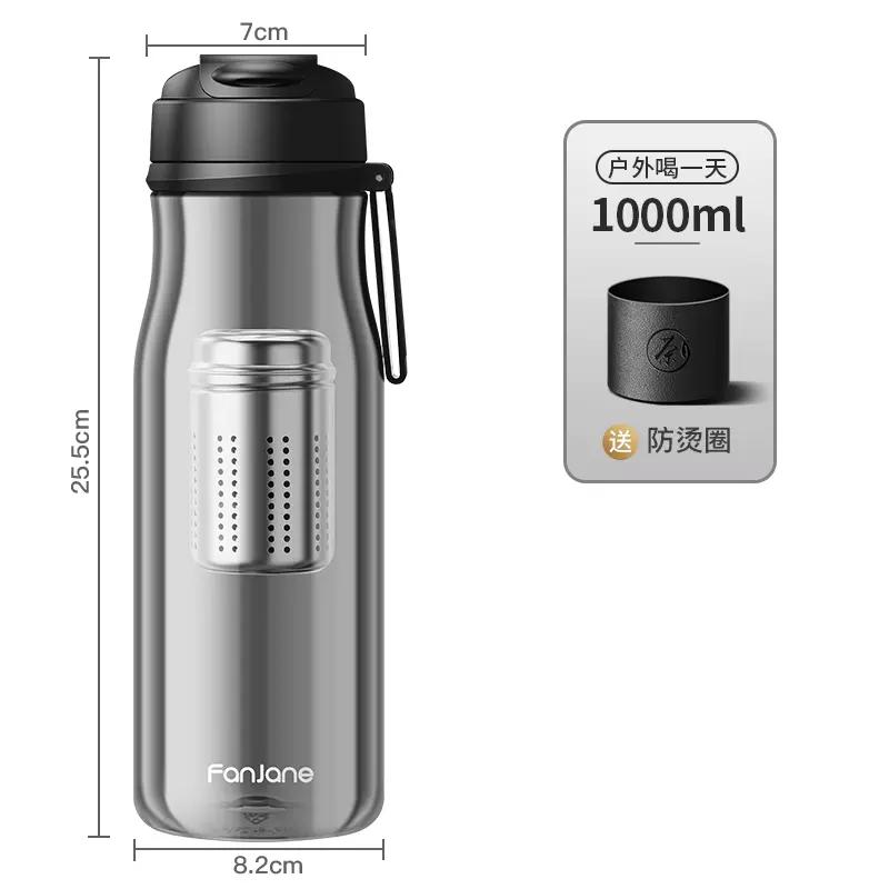 Reise-Tee-Infuser-Becher für Wasserflasche mit großem beweglichem Tee-Infuser BPA-FREI TRITAN Kunststoff Trinkflaschenbecher für Sport Outdoor