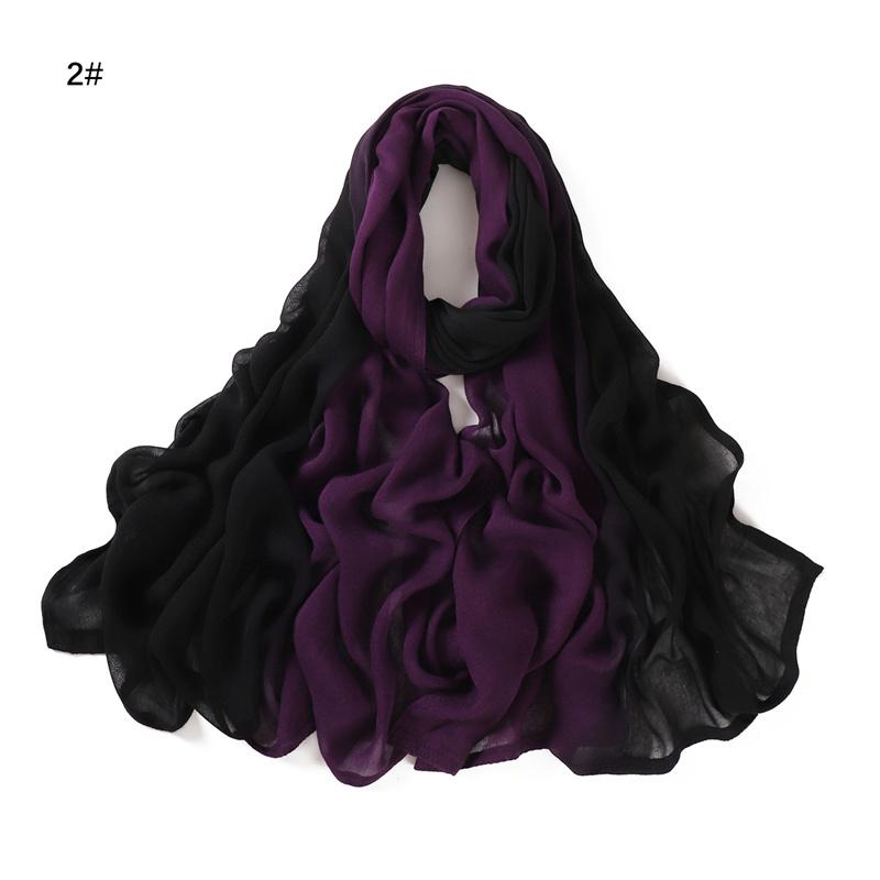 Design Fashion Women Classic Gradient Colored Cotton Scarf Women'S Soft Headscarf Solid Color Shawl Headscarf Muslim Scarf