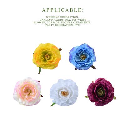 Large 15Pcs Artificial Blue Peony Silk Fake Flower Heads For DIY Wreath Craft