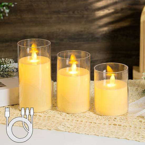 Flameless LED Candles with Remote Control Battery Operated Flickering Fake Pillar Candles Electric Warm Light for Wedding Holiday Home Decor