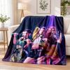 Kpop Demon Hunters Flanellen Plaid Deken Zacht Warm Gezellig Voor Bank Bed Binnen Huis Slaapkamer Gebruik