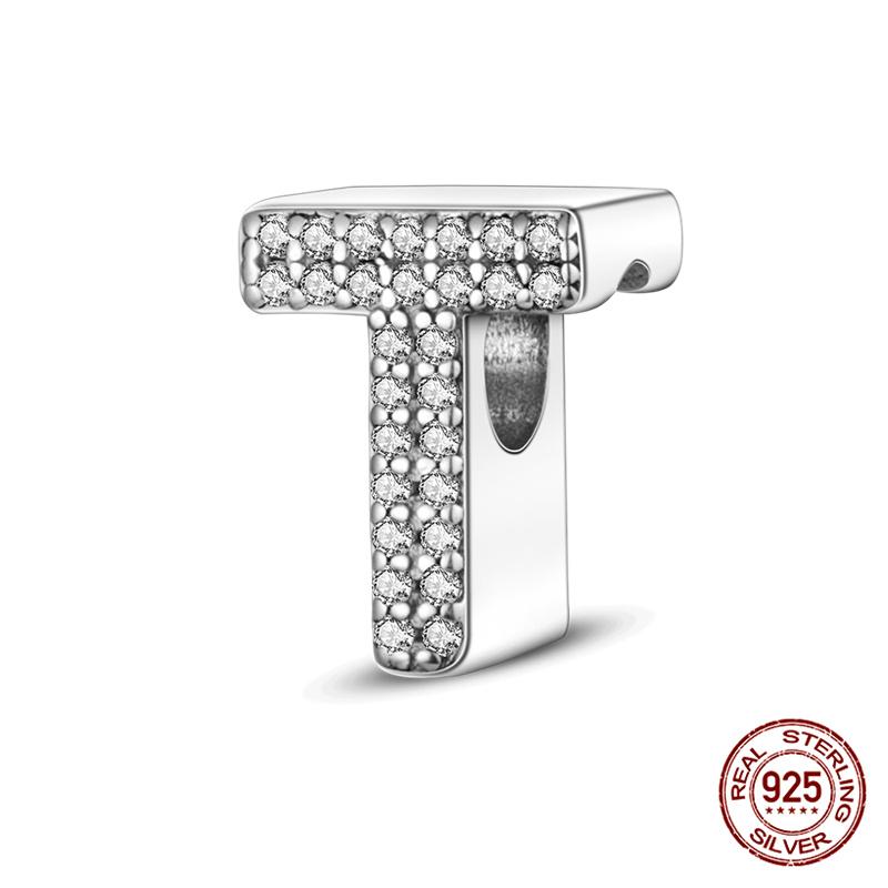 Original Beads 100% 925 Silver 26 Letters A-Z Charms Fit Original Bracelets & 3mm DIY Jewelry Making Women Gifts