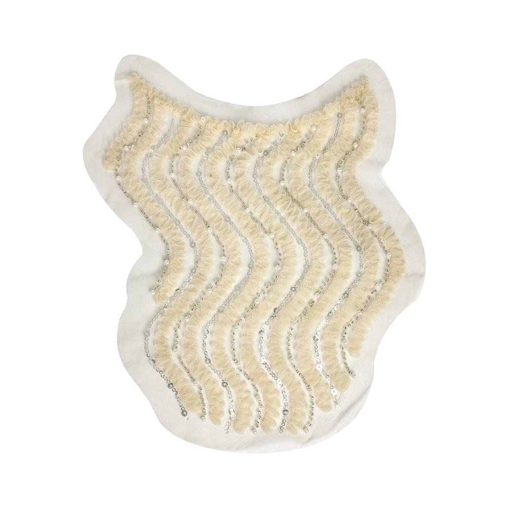 Lace Lace Wavy Placket Front Collar Decorative Neckline Curved Neckline Cloth Sticker Dress Dress Clothing Accessories