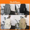 Minimalist Nylon Casual Backpack With Design For Students And Teens
