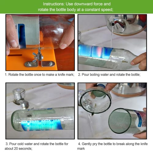 Wine Bottle Cutter Tool, Glass Cutting Kit, Creative Glass Cutter, Bottle Cutter & Glass Cutter Kit for Beer & Wine Bottles, Precise Round Bottle Cutt