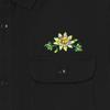 Vans Greener Grounds Floral Stickerei Print Button-Up Bequemes Lässiges Langarmhemd Herrenhemden Schwarz VN00006BBLK