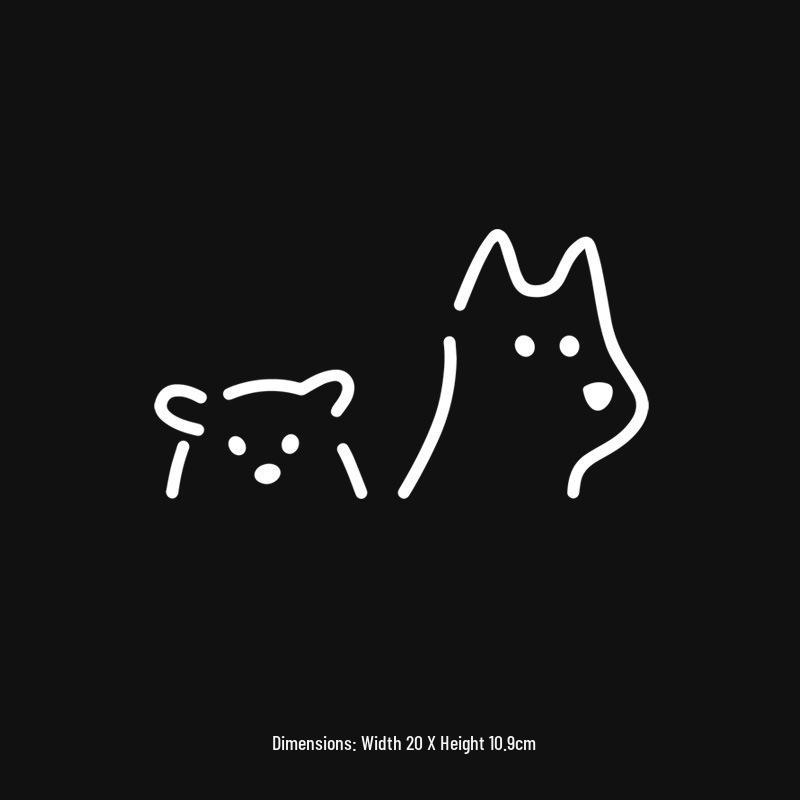 Reflective Cute Cat & Dog Personality Pattern Car Sticker