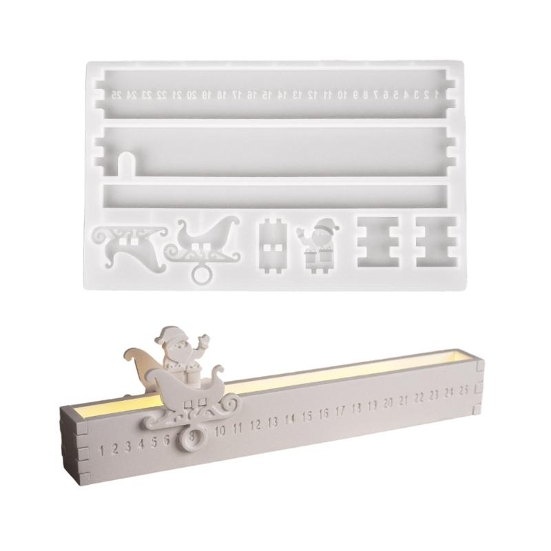 

Santa Claus Resin Craft Mold With Countdown Calendar Feature For Christmas Decoration Crafts Making Tool 1