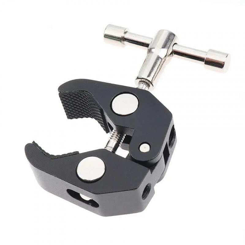 Large Crab Claw Clip Mobile Phone Holder: Flexible Metal Desktop & Bedside Stand with Adjustable Camera Positions
