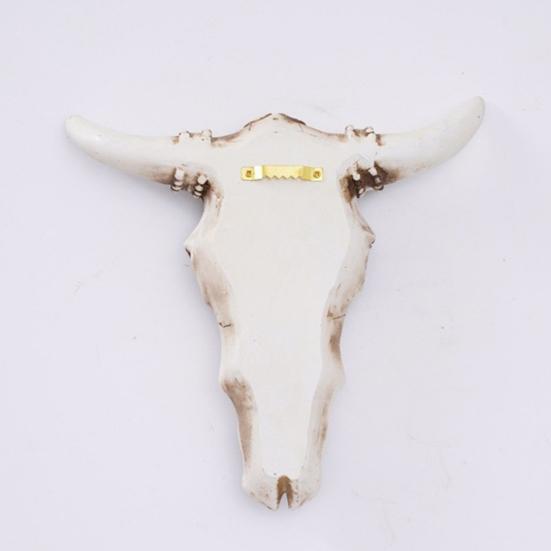 Retro Bull Skull Ornament Resin 3D Hollow Bull Skull Wall Sculpture Longhorn Cow Head Wall Art Decor for Living Room