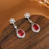 Luxury Korean Crystal Waterdrop Zircon Dangle Earrings for Women Elegant CZ  Sterling Silver Drop Ear Fashion Wedding