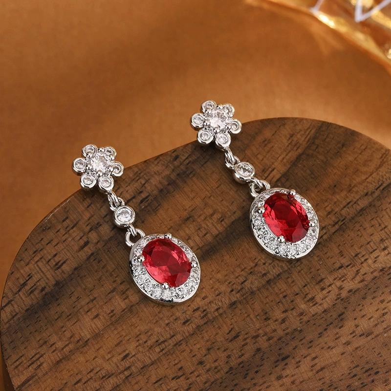 Luxury Korean Crystal Waterdrop Zircon Dangle Earrings for Women Elegant CZ  Sterling Silver Drop Ear Fashion Wedding
