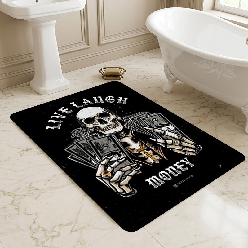 Skull Money Living Room Nonslip Area Rug Soft Carpet For Bedroom Game Playroom Sofa Office Home Decor Doormat Christmas Gift C926187